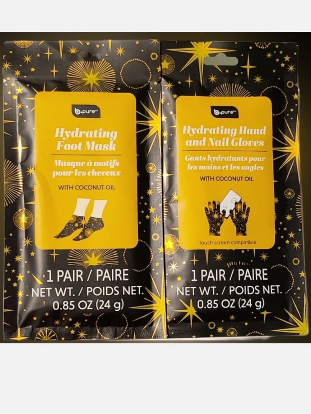 NWT SET OF 2 B•PURE HYDRATING MASKS: FOOT + HAND AND NAILS!